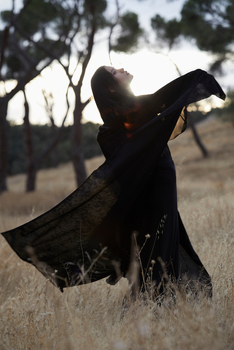 Witch Doing Ritual Outdoors